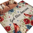 thumbnail image 2 of God Bless America 5'x7' Area Rugs Cardinal Bird Floral 4tn of July Vintage Washable Area Rugs Non-Slip Indoor Floor Mats Carpet for Living Room Bedroom Dining Room, 2 of 9
