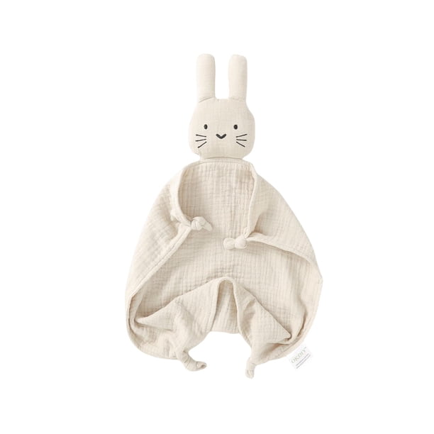 Manta para bebé okdiy de algodón orgánico con forma de conejito de 30 x 30 cm, suave