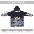 thumbnail image 3 of Horse,Women's Oversized Wearable Blanket Hoodie, Blanket Sweatshirt,Flannel Pullover Blanket, 3 of 9