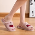 thumbnail image 7 of nsendm Female Shoes Adult Heated Slippers Women Slide Slippers Comfy Open Toe House Shoes Cotton Slippes Women Furry Slippers Watermelon Red 8, 7 of 7