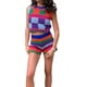 thumbnail image 1 of Sunloudy - Conjunto de pantalones cortos de punto para mujer, chaleco a cuadros con cintura elástica, pantalones cortos a rayas, traje de verano para fiesta y club Sunloudy  S M L XL, 1 of 9