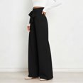 thumbnail image 7 of Tqcoqu Women's High Waisted Wide Leg Lounge Pants, Lightweight Loose Work Elastic Casual Outfits Trousers with Pockets, 7 of 7