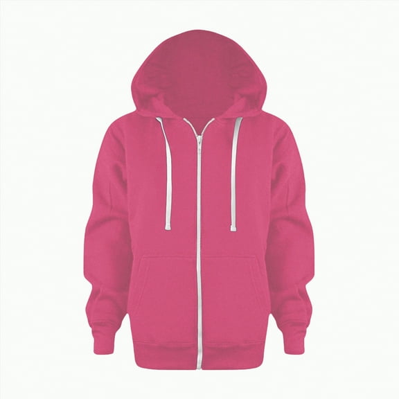 TOWED22 Boy Hoodie Sweatshirt Zip-Up Cotton Casual Pocket Jacket Spring Fall Clothes(Hot Pink,9-10 Y)