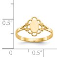 thumbnail image 2 of Bague Chevalière pour Bébé en Or Jaune 14K à Filigrane, Ovale, Polie, Centre, 2 of 2