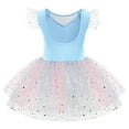 thumbnail image 3 of IBTOM CASTLE Toddler Kids Girls Sequins Star Ballet Dance Dress with Glitter Tutu Skirted Leotard Colorful Mesh Ballerina Dancewear 3-4 Years Blue, 3 of 8