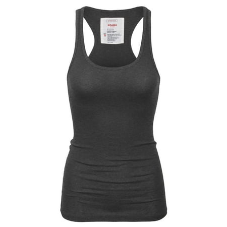 kogmo racerback ribbed knit basic tank cotton xl womens pack
