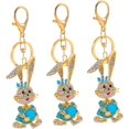 thumbnail image 1 of SURJDE 2pcs Bunny Keychain Key Rings for Car Keys Purse Key Chain for Wallet Baby Pendant Rhinestones, 1 of 7