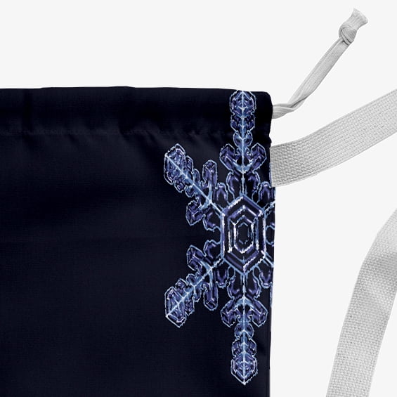 Simply Daisy Flurries 18 x 29 in Navy Laundry Bag