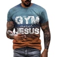 thumbnail image 3 of TrendOFT Mens Graphic Tees Jesus Religious Graphic Print Short Sleeve Crew Neck Loose Casual Fashion Men's T-Shirts Orange M, 3 of 5