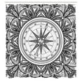 thumbnail image 3 of Ambesonne Vintage Shower Curtain, Ornate Floral Wind Rose, 69"Wx75"L, Black White, 3 of 5