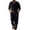 Black, variant on Glisme Mens 2 Piece Sets Summer Outfits Linen Suit Set Breathable Comfortable Casual Formal Long Sleeve Trousers Outfit Durable Matching Set Khaki