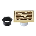 thumbnail image 7 of Kingston Brass BSF6310PB Watercourse Transit 4-Inch Brass Square Grid Shower Drain with Hair Strainer in Polished Brass, 7 of 7
