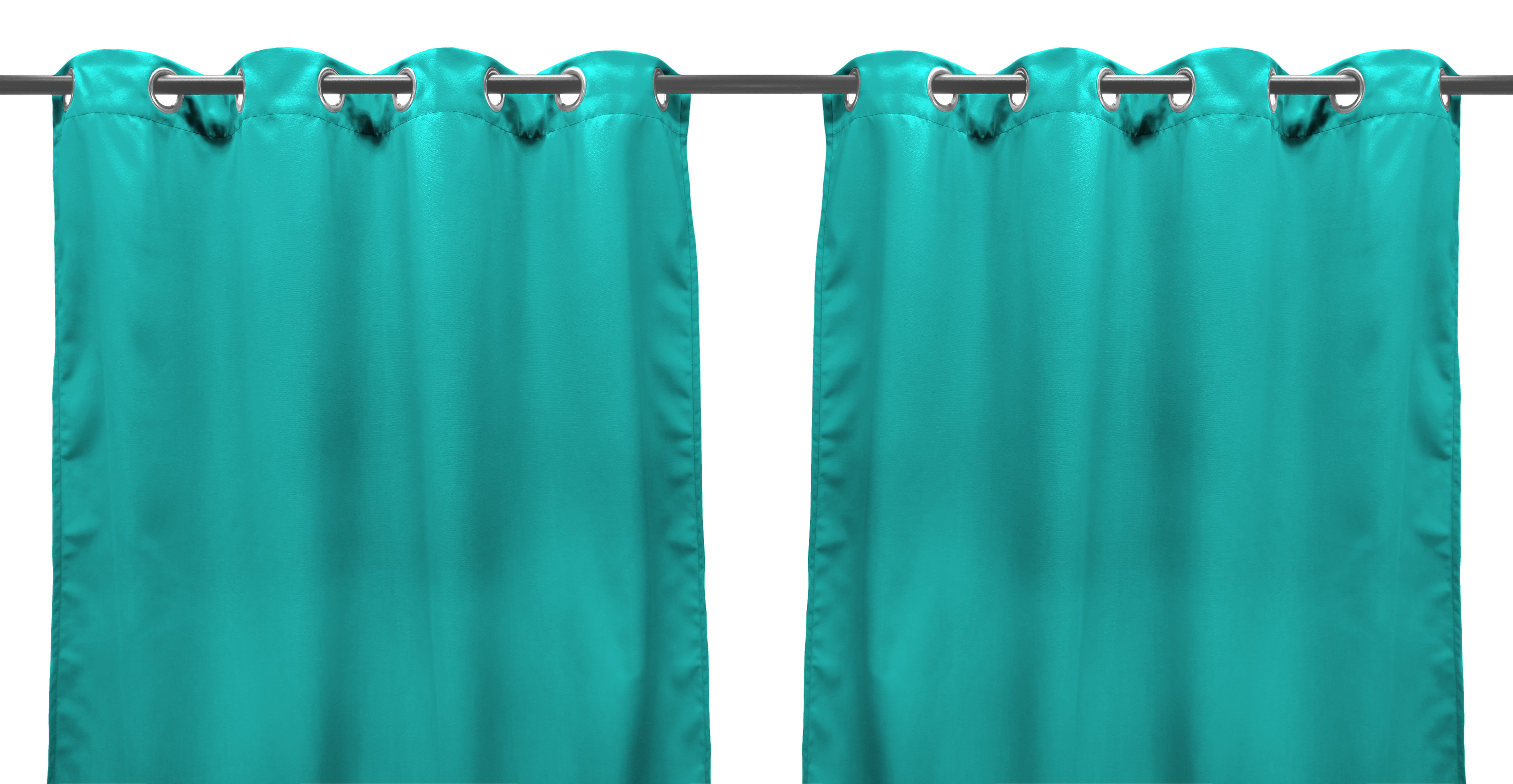 Set of 2, Outdoor Curtain Panels 54" X 96" Solid Ocean