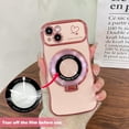 thumbnail image 2 of Compatible with iPhone 15 Case  Ring Stand [Compatible with MagSafe] Cute for Women Girl Plating Wave Curly Love Heart Camera Protection Girly Luxury Phone Cover - Pink, 2 of 14