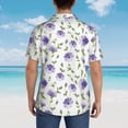 thumbnail image 6 of Daiia Purple Chicory Hawaiian Shirt for Men Gentle Cotton Regular Short Sleeve Casual-Medium, 6 of 9