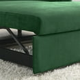 thumbnail image 6 of 55'' Convertible Sofa Bed,Velvet Loveseat Sofa with Pull Out Bed, Modern Sleeper Sofa with 2 Detachable Arm Pockets and 2 Pillows,Adjustable Backrest and Grid Design Armrests for Living Room,Green, 6 of 7