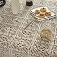 thumbnail image 3 of Baohd Crochet Tablecloth Table Cover Dustproof Embroidery Pastoral Style For Wedding Dining Room Desks New Year Hotel Crochet Table Cloth 140*180CM, 3 of 5