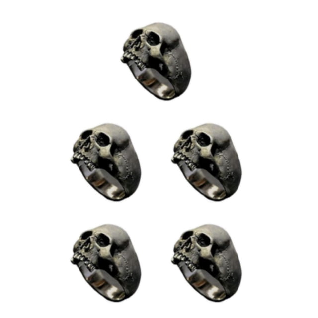 Justharion Gothic Punk Golden Horror Skull Ring Excellent Suitable For Many Occasions Easy silver 14 5Set