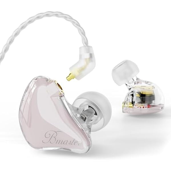 wonima11 BASN in Ear Monitor Headphones, Triple Driver IEM Earphones with Powerful Bass, Noise Isolation HiFi Stereo Wired Earbuds for Musicians Singers Drummers (Cloud Pink)