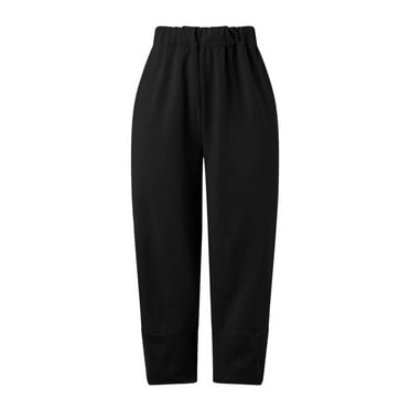Gubotare Sweatpants for Men Jogger Side Pockets Elastic Waist Pants Long Trousers (Black, M)