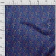 thumbnail image 3 of oneOone Cotton Jersey Royal Blue Fabric Floral Sewing Craft Projects Fabric Prints By Yard 58 Inch Wide, 3 of 4
