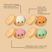 Cute Squishy Dumpling Large with Steamer, Squishy Dumpling Doll with Cute Expressions, Silicone Bun Sensory Fidget Dolls, Hand Pinching Decompression Dolls