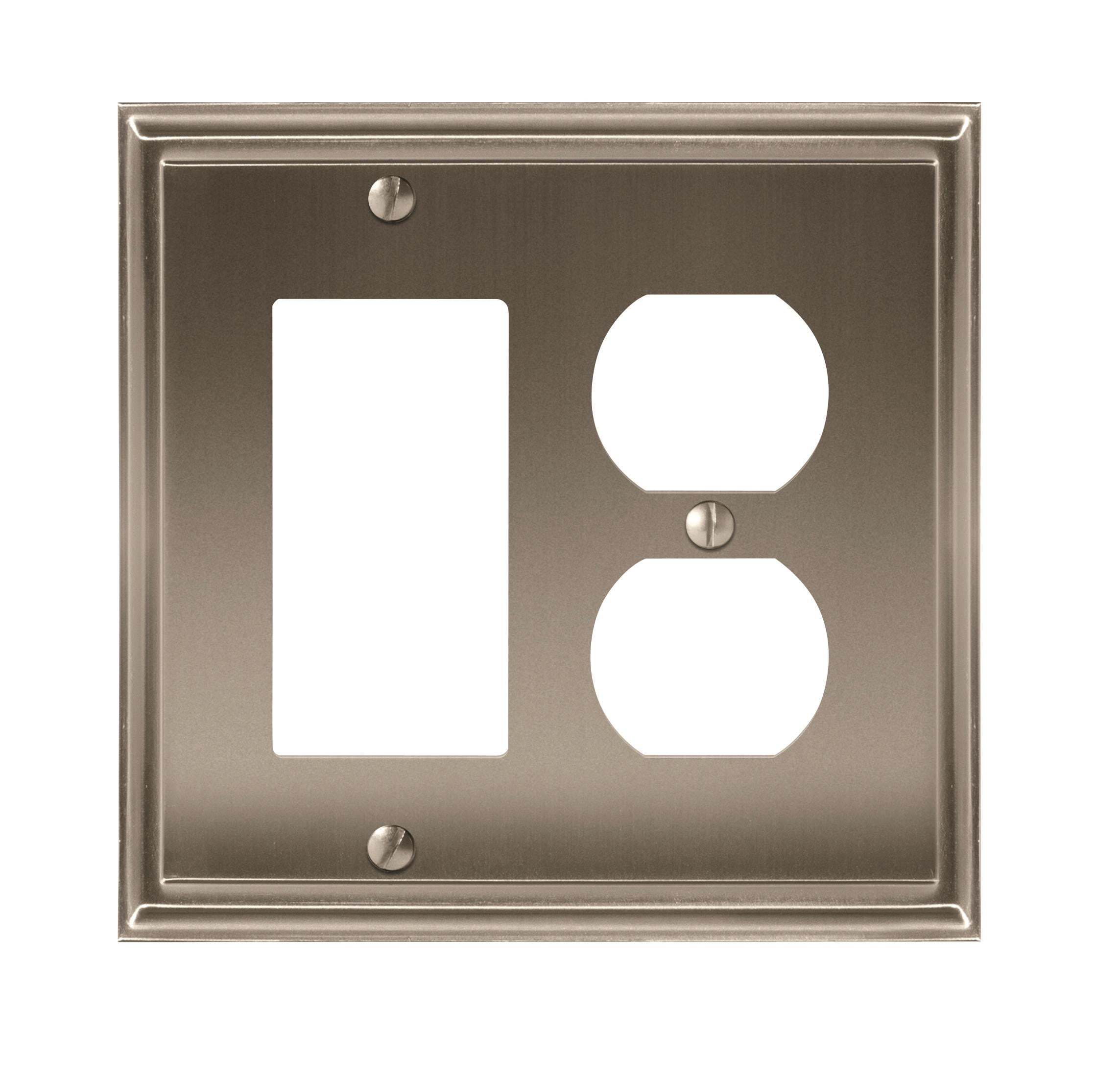 Mulholland 1 Rocker, 1 Receptacle Satin Nickel Wall Plate