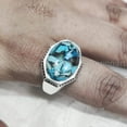 thumbnail image 4 of Blue Copper Turquoise Mans Ring, Natural Copper Turquoise Ring, Silver Jewelry, 925 Silver Ring, Birthday Gift, Heavy Mens Ring, Arabic Design, Ottoman Style Ring, Christmas, Turkey Mens Signet Ring, 4 of 5