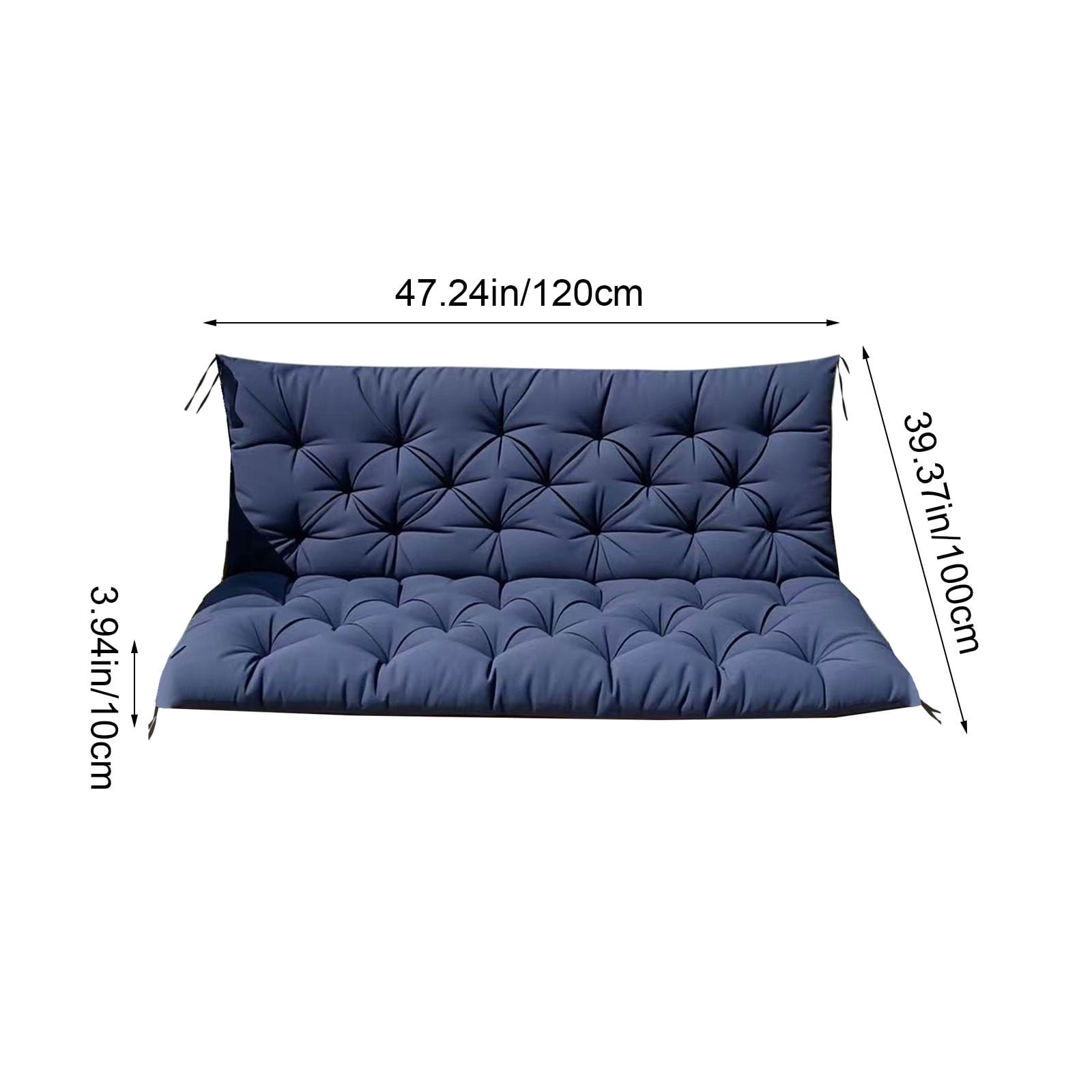 YOTQUSKI Outdoor Swing Cushions,Waterproof Swing Cushions 3 Seater Replacement with Backrest,Outdoor Thickened Bench Cushion with Ties for Porch,Patio,Backyard,Garden and Lawn