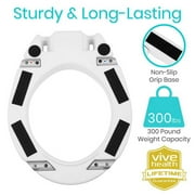 Vive Raised Toilet Seat with Handles, 3.5 Toilet Seat Riser with Arms, Elongated, Weight Capacity 300lbs