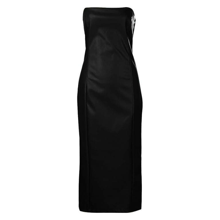 WTXUE Corset Dress, PU Leather Career Off The Shoulder Midi Pencil Dress Elegant Bodycon Backless Split Club Dress, Leather Dress, Black Midi Dress, Black XL - Walmart.com WTXUE Corset Dress, PU Leather Career Off The Shoulder Midi Pencil Dress Elegant Bodycon Backless Split Club Dress, Leather Dress, Black Midi Dress, Black XL - Walmart.com