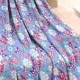 thumbnail image 3 of Blue Butterfly Flower Pattern Blanket,Comfortable Soft Flannel Throw Blanket,All Season,Warm Lightweight Blankets for Sofa Bed Couch Living Room Chair,30"x40", 3 of 4