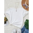 thumbnail image 2 of Young Girl Casual Minimalist Slogan Print Short Sleeve T-Shirt, Summer, 2 of 7