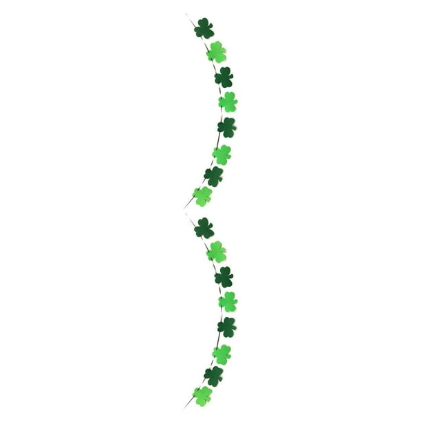 Inteprter St Patricks Day Banner Prop Ornamento colgante Festivales de interior Adorno Simple DIY Escena Trébol Guirnalda para diseño No.2 2piezas Inteprter CBP372749