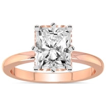 IGI Certified 4 Carat Radiant Shape Lab Grown Diamond Engagement Ring | 14K Rose Gold | Malissa Solitaire Diamond Ring | FG-VS1-VS2 Quality Friendly Diamonds