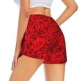 thumbnail image 3 of Disketp Red Rose Print Women's Shorts Workout Shorts for Athletic Gym Running Shorts with Phone Pockets XX-Large, 3 of 8