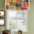 thumbnail image 4 of 2 Pack Valances for Windows, Green Orange Geometric Window Valances for Living Room/Bedroom/Bathroom, Modern Abstract Art Luxury Light Filtering Kitchen Curtain Valance Window Treatment 42"W x12" L, 4 of 9