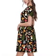 thumbnail image 2 of Balery Mushrooms Vestidos sueltos de manga corta para mujer, vestidos de verano 2025, vestidos casuales de corte A con vuelo., 2 of 6