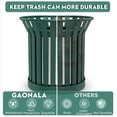 thumbnail image 5 of Chantmo Commercial Garbage Can 8 Gallon Round Metal Slatted Outdoor Heavy Duty Weather Resistant for Park School Beach Patio Green, 5 of 8