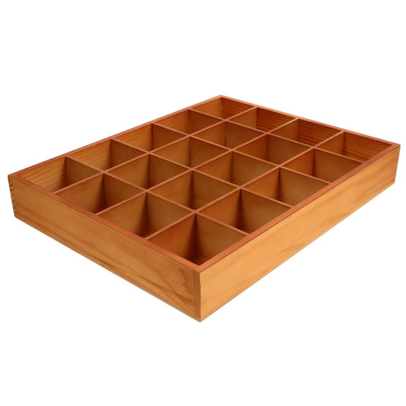 GOOHOCHY Wooden Sorting Tray with Divided Compartments, Sectioned Organizer Box, Multi-Use Wood Holder