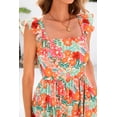 thumbnail image 4 of Vestido de verano DOWERME casual con volantes fruncidos en forma de A y floral, 4 of 9