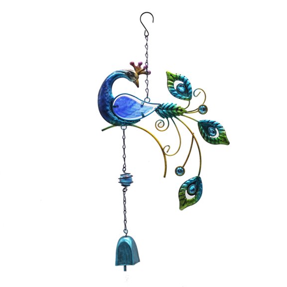 Garden Peacock Design Wind Chimes Yard Home Decor Large Hanging Pendant Outdoor Ornament