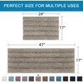 thumbnail image 2 of 2 Piece Bathroom Set Bathroom Rugs Bath Mats Sets Super Absorbent Chenille Striped Bath Mats Non Skid Machine Wash Dry Rugs for Bathroom Floor(Taupe, 47 x 17 Plus 17 x 24 - Inches), 2 of 6
