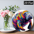 thumbnail image 6 of 2D Flat, 1pc 8x8 Inch Aluminum Round Metal Sign - Vibrant Colorful Manatee Wall Art, 2D Flat American Style Home Office Decor for Weddings, Bridal Showers, Birthdays, Bachelor Parties Anniversar, 6 of 6