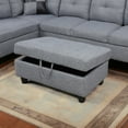 thumbnail image 6 of JESTOP Ottoman with Storage, Fabric Ottoman Foot Rest Stool, Rectangle Upholstered Footstool, Storage Bench, 34", 6 of 7