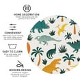 thumbnail image 3 of Yiaed Dinosaurs and Tropical Leaves Print Leather Coasters for Drinks - Cup Coasters Coffee Table Kitchen Table Bar, Home & Office Gifts Handmade Drink Coasters-Round Shape, 3 of 6