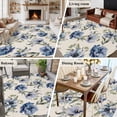 thumbnail image 5 of Navy Blue Floral Large Area Rug 8x10 FT, Non Slip Living Room Throw Carpet, Vintage Flowers Elegant Pastoral Rustic Washable Soft Indoor Outdoor Carpet Non-Shedding Rug for Bedroom Dining Room, 5 of 9