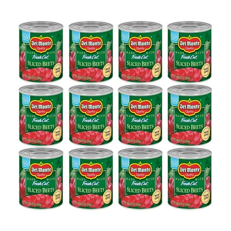 DEL MONTE FRESH CUT Canned Beets KKS1 Sliced, Canned Vegetables, 12 Pack, 8.25 oz Can