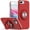 Red, variant on For iPhone 8 Plus/7 Plus Metal CD Pattern Matte Finished Hybrid with Rotational Ring [Car Mount Friendly] Case - Blue