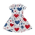 thumbnail image 5 of American Flag Dresses for Girls Size 10-12 4th of July Dresses Short Sleeve Independence Day Stars Striped 4th of July Dress Patriotic Kids 4th of July Outfits with Pockets, 5 of 6